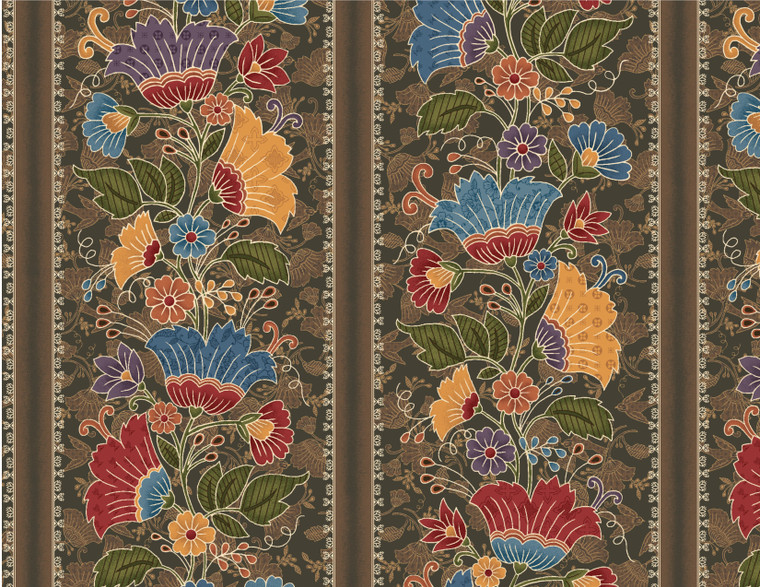 Ashton Collection 1667-39 Brown Border Print