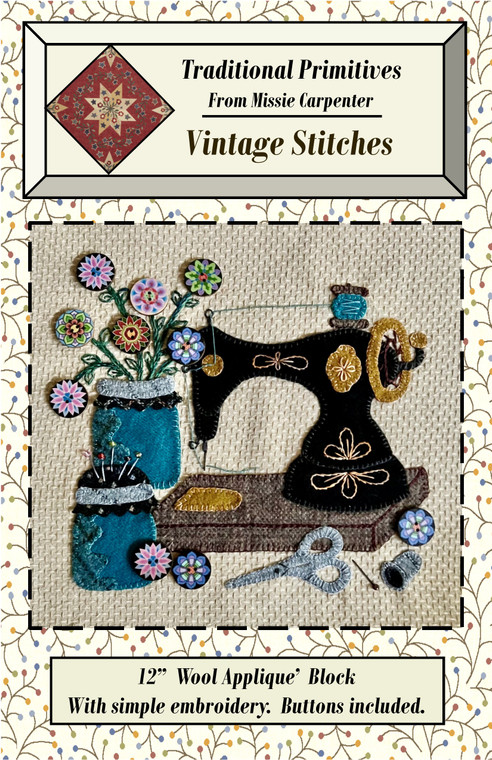 Vintage Stitches -Blue Jar Medley  Downloadable Pattern