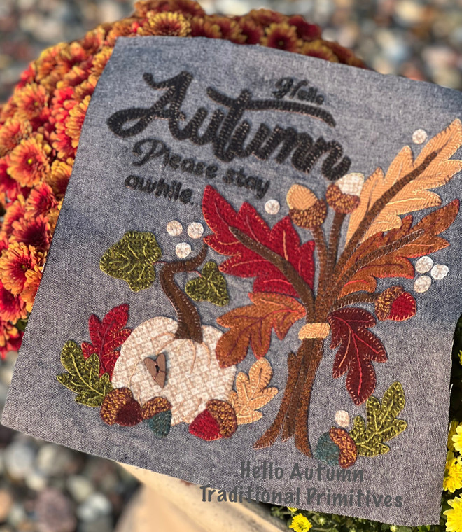 Hello Autumn, Whispers of Fall Mystery Stitch Along  Downloadable Pattern