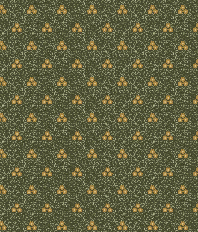 Treasured Past Fabric   R621366D Green Triple Ditsy   