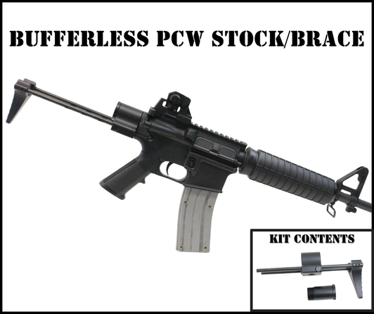 Dead Foot Arms Bufferless PCW – Compact parallel-bar rifle stock for bufferless firearms with threaded receiver extensions.