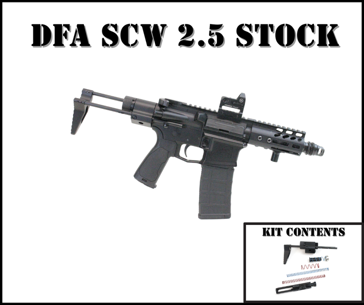 DFA GEN 3 SCW 2.5 stock/brace with dual locking rails and shortened bolt carrier group