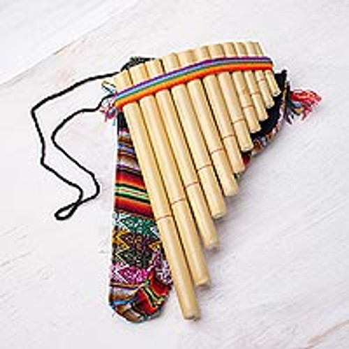 Reed Zampona Panpipe Flute Handmade Instrument from Peru 'Andean Panpipe'