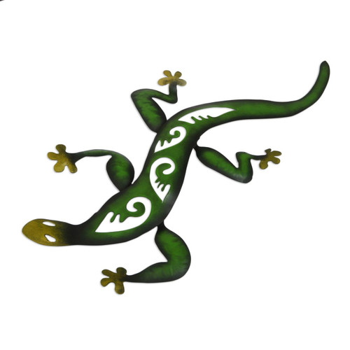Lizard Wall Sculpture Metal Art Handmade In Mexico Mexican Gecko Unicef Market Canada