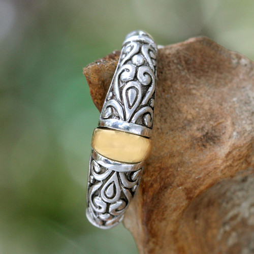 Sterling Silver and Gold Accent Ring 'Balinese Twilight'