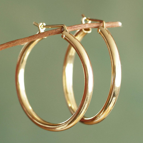 Classic Gold Vermeil Hoop Earrings 'Minimalist Magic'