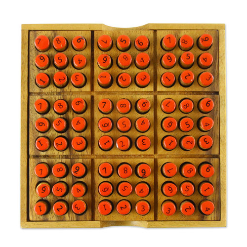 Hand Made Wood Sudoku Puzzle Game from Thailand 'Sudoku'