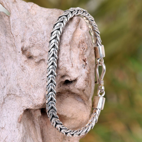 Handmade Sterling Silver Chain Bracelet 'Java Temptation'