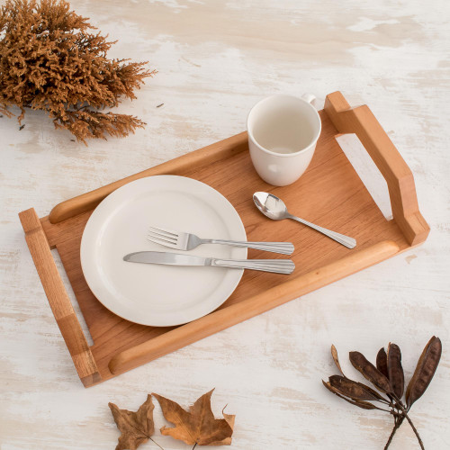 Handmade Cedar Wood Tray Crafted in Guatemala 'Stunning Angles'