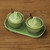 Ceramic Condiment Bowls Set with Tray 'Coriander Frogs' Ceramic Condiment Bowls Set with Tray 'Coriander Frogs'