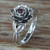 Handcrafted Floral Sterling Silver and Garnet Ring 'Red-Eyed Lotus' Handcrafted Floral Sterling Silver and Garnet Ring 'Red-Eyed Lotus'