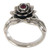 Handcrafted Floral Sterling Silver and Garnet Ring 'Red-Eyed Lotus' Handcrafted Floral Sterling Silver and Garnet Ring 'Red-Eyed Lotus'