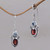 Garnet Sterling Silver Dangle Earrings 'Fire and Ice' Garnet Sterling Silver Dangle Earrings 'Fire and Ice'