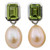Pearl and Peridot Drop Earrings 'Attraction'