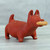 Handcrafted Mexican Archaeological Ceramic Red Dog Sculpture 'Colima Dog' Handcrafted Mexican Archaeological Ceramic Red Dog Sculpture 'Colima Dog'