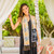 Handmade Silk Batik Scarf with Floral Motifs from Bali 'Golden Paradise'