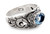 Handcrafted Blue Topaz and Sterling Silver Ring 'Feminine Charm'