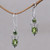 Peridot Sterling Silver Dangle Earrings 'Crown Princess' Peridot Sterling Silver Dangle Earrings 'Crown Princess'