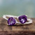 Sterling Silver and Amethyst Two Stone Cocktail Ring 'Encounters'