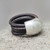 Leather Silver Designer Ring 'Dark Brown Moon' Leather Silver Designer Ring 'Dark Brown Moon'
