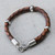 Men's Leather Sterling Silver Braided Bracelet 'Chankas Warrior in Light Brown' Men's Leather Sterling Silver Braided Bracelet 'Chankas Warrior in Light Brown'