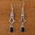 Onyx Sterling Silver Dangle Earrings Mexico 'Eye of the Night' Onyx Sterling Silver Dangle Earrings Mexico 'Eye of the Night'