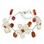 Unique Pearl and Carnelian Flower Bracelet 'Bright Dream' Unique Pearl and Carnelian Flower Bracelet 'Bright Dream'