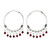 Sterling Silver Beaded Hoop Earrings from Thailand 'Classic Red' Sterling Silver Beaded Hoop Earrings from Thailand 'Classic Red'