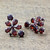 Handcrafted Floral Sterling Silver Garnet Earrings 'Scarlet Petals' Handcrafted Floral Sterling Silver Garnet Earrings 'Scarlet Petals'