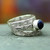 Floral Jewelry Sterling Silver Stacking Lapis Lazuli Ring 'Love Foretold'