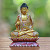 Hand Painted Crocodile Wood Sculpture 'Buddha with Butterflies' Hand Painted Crocodile Wood Sculpture 'Buddha with Butterflies'