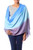 Collectible Wrap Silk Wool Blend Patterned Shawl 'Azure Bliss'