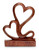 Carved Wood Romantic Sculpture 'Two Hearts' Carved Wood Romantic Sculpture 'Two Hearts'