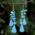 Unique Turquoise Colored Waterfall Earrings 'Falling Rain' Unique Turquoise Colored Waterfall Earrings 'Falling Rain'