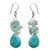 Handcrafted Turquoise Colored Dangle Earrings 'Bluebells'