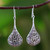 Artisan Crafted Sterling Silver Dangle Earrings 'Filigree Teardrop'