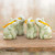 Hand Made Celadon Ceramic Christmas Ornaments (Set of 4) 'Green Elephant Heralds'