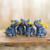 Celadon Ceramic Christmas Ornaments (Set of 4) 'Blue Elephant Heralds'