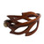 Brown Leather Wristband Bracelet 'Lucky Leaf'