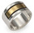 Men's Taxco Silver and Gold Accent Band Ring 'Structures' Men's Taxco Silver and Gold Accent Band Ring 'Structures'