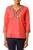 Handcrafted Floral Cotton Orange Blouse Tunic Top 'Tangerine Floral'