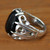 Men's Sterling Silver and Onyx Ring 'Music of the Night' Men's Sterling Silver and Onyx Ring 'Music of the Night'