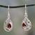 Earrings with Garnet and Sterling Silver Handmade in India 'Lace Halo' Earrings with Garnet and Sterling Silver Handmade in India 'Lace Halo'