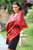 Red Silk Batik Shawl Wrap 'Java Crimson Court'