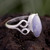 Handcrafted .925 Silver and Lilac Jade Ring 'Two Hearts in Lilac' Handcrafted .925 Silver and Lilac Jade Ring 'Two Hearts in Lilac'
