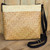 Beige Natural Fiber Shoulder Bag with Cotton Accent 'Siam Elephants' Beige Natural Fiber Shoulder Bag with Cotton Accent 'Siam Elephants'