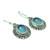 Sterling Silver and Chalcedony Earrings Artisan Jewelry 'Blue Fortune Sun'