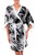 Women's Silk Short Robe with Palm Frond Motifs 'Palm Fronds' Women's Silk Short Robe with Palm Frond Motifs 'Palm Fronds'