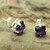Sterling Silver and Amethyst Stud Earrings 'India Charm'