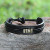 Men's Leather Wristband Bracelet 'Stand Together in Black' Men's Leather Wristband Bracelet 'Stand Together in Black'